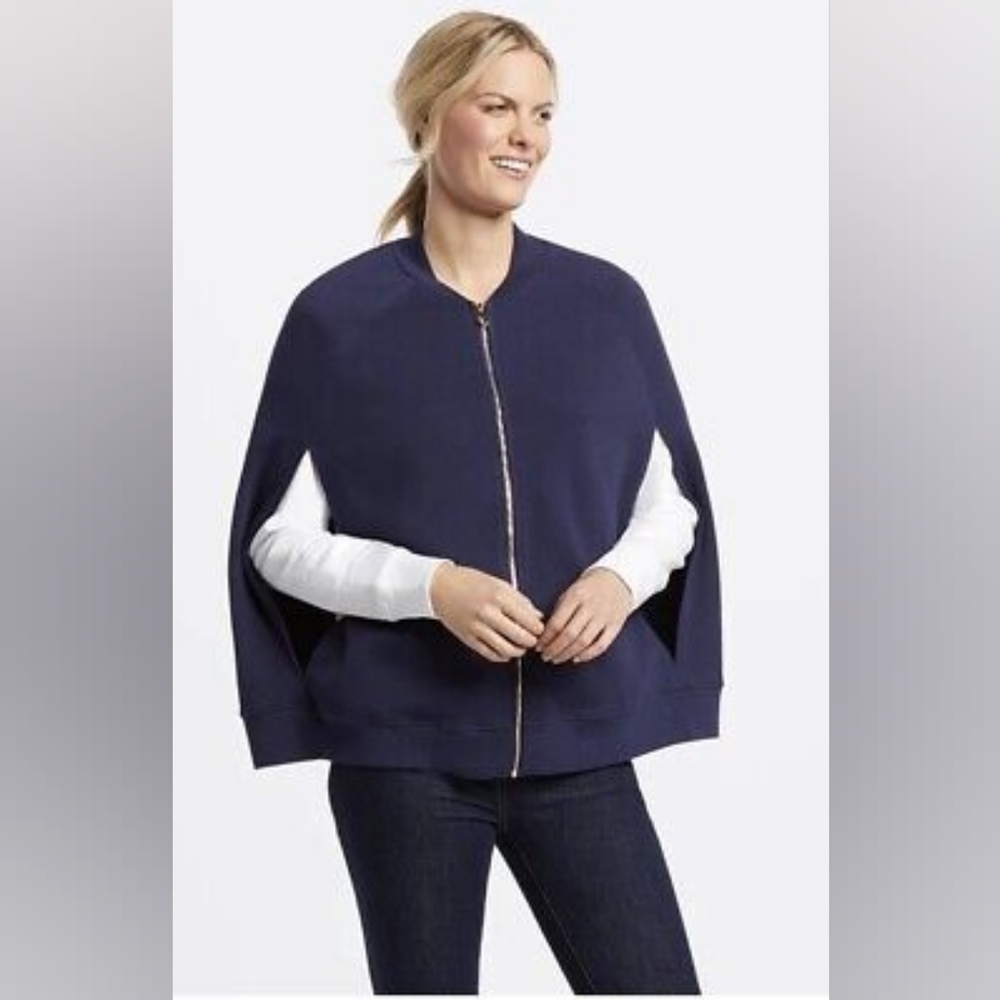 Draper James Navy Poncho Vest/Jacket; Size M/L; EUC